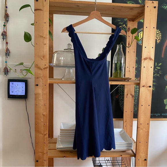 J. Crew Navy Blue Scalloped Scalloped Active Athletic Mini Dress - Picture 4 of 13